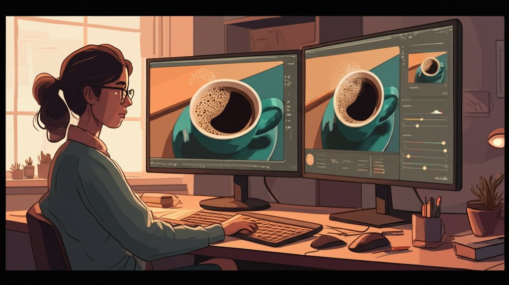 illustration of ai tools optimizing images for branding with advanced settings
