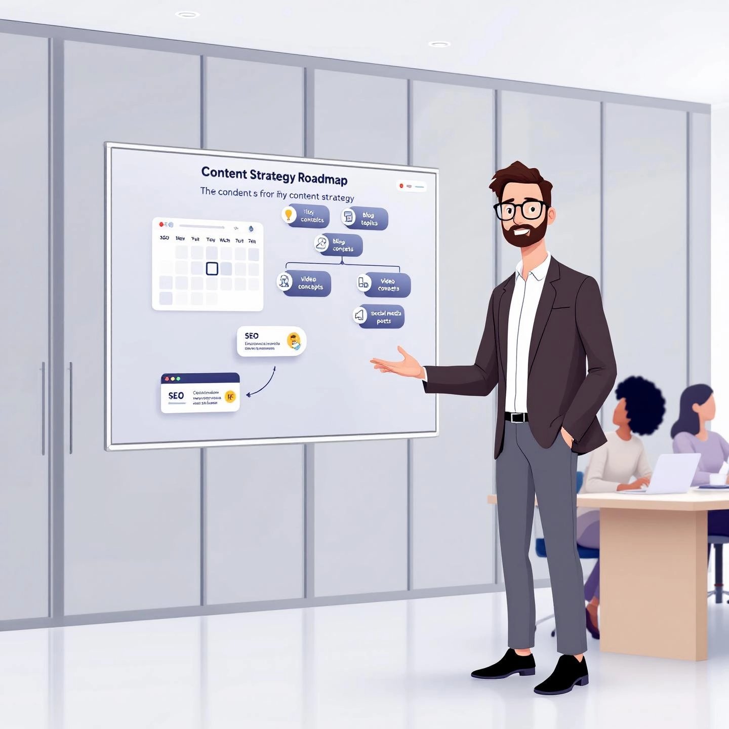 a consultant outlines a comprehensive content strategy plan for a business team