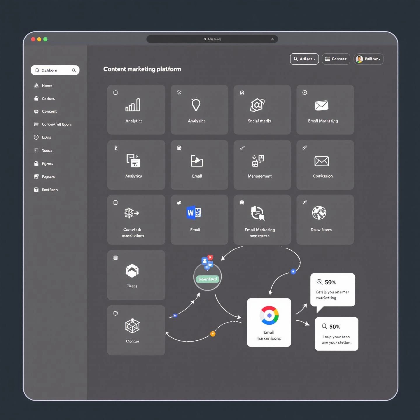 all in one dashboard integrating top content marketing platforms