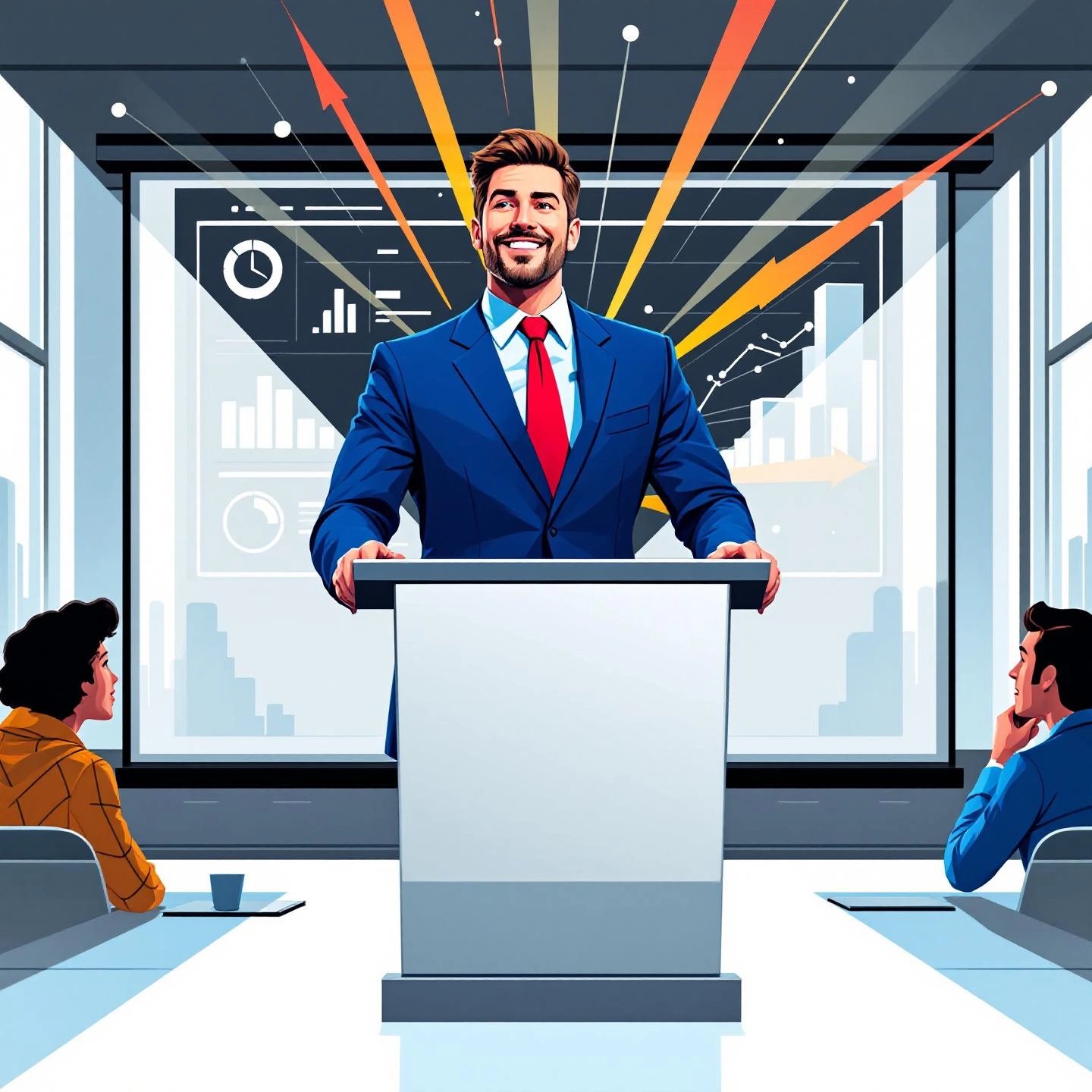 depiction of a b2b thought leader building authority through insightful content