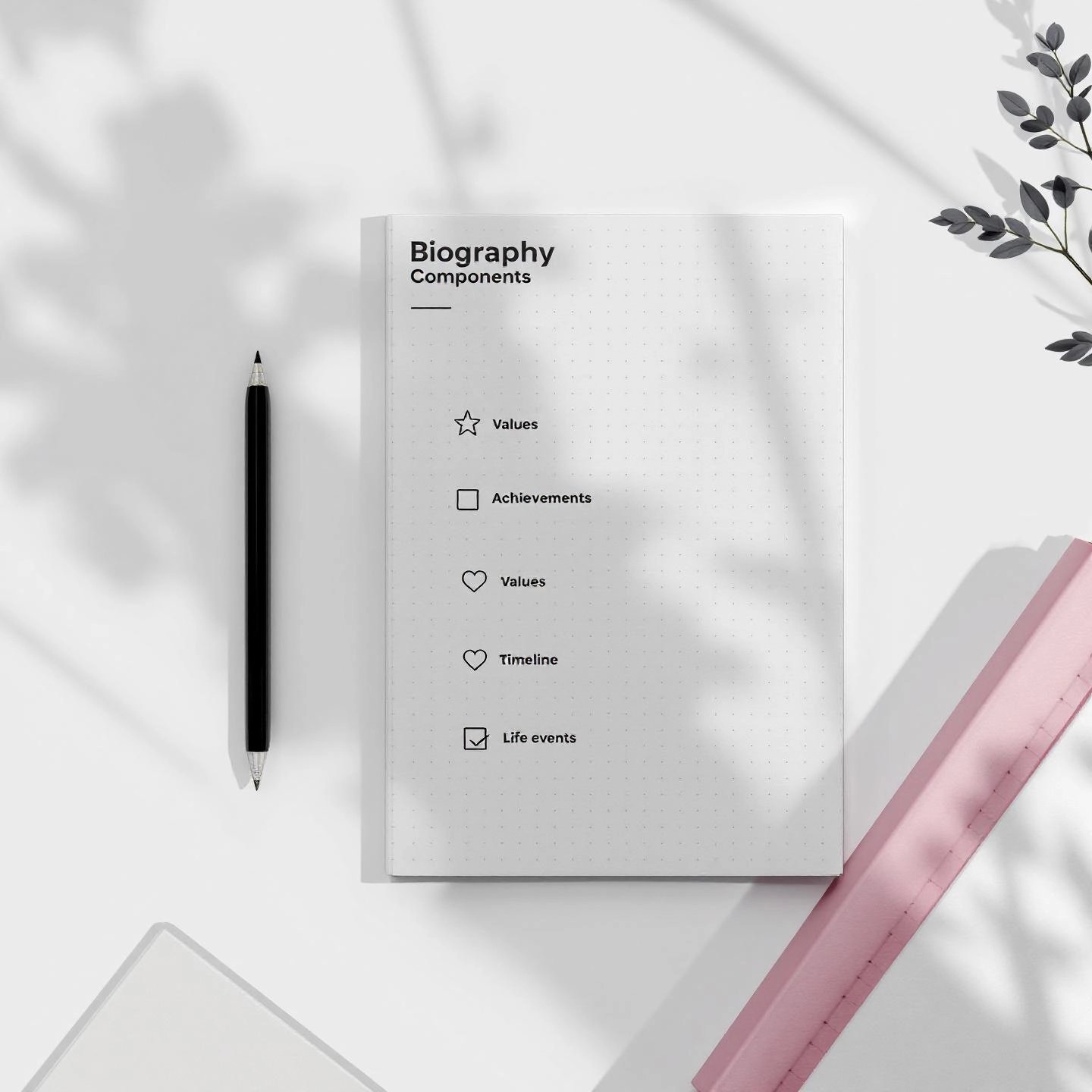 a checklist highlighting essential components of a compelling biography