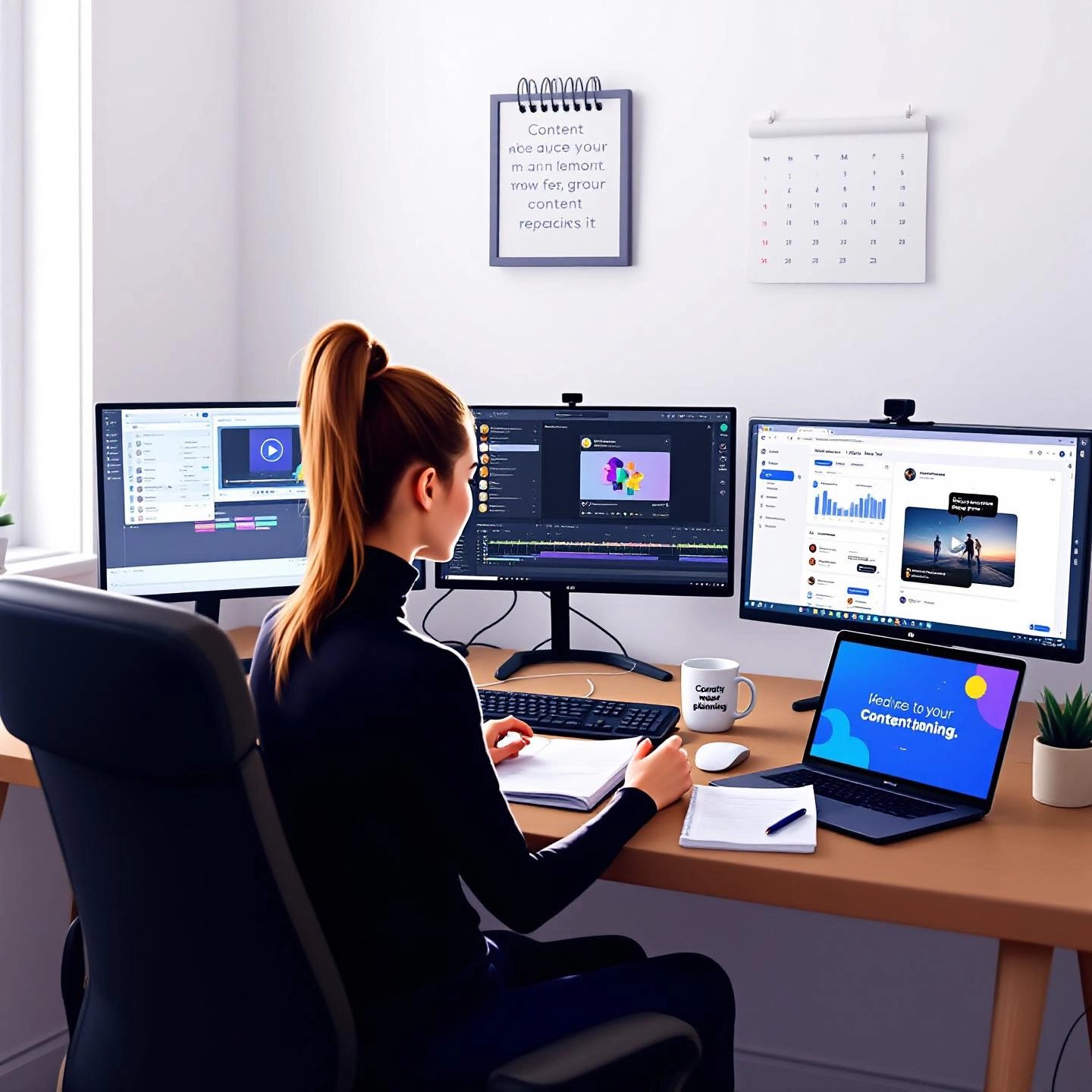 a digital creator manages content planning production and audience engagement daily