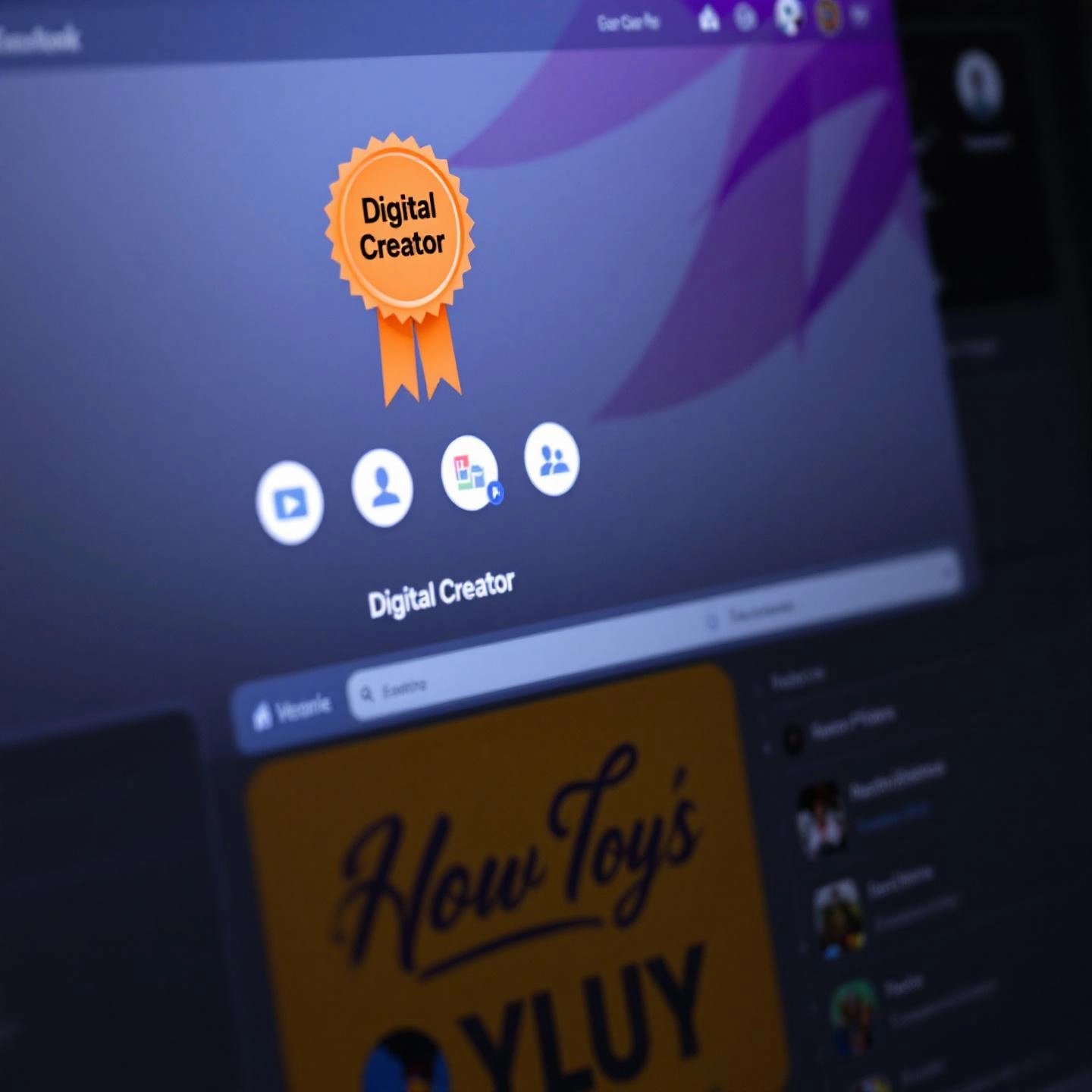 a facebook profile with the digital creator label and interactive features