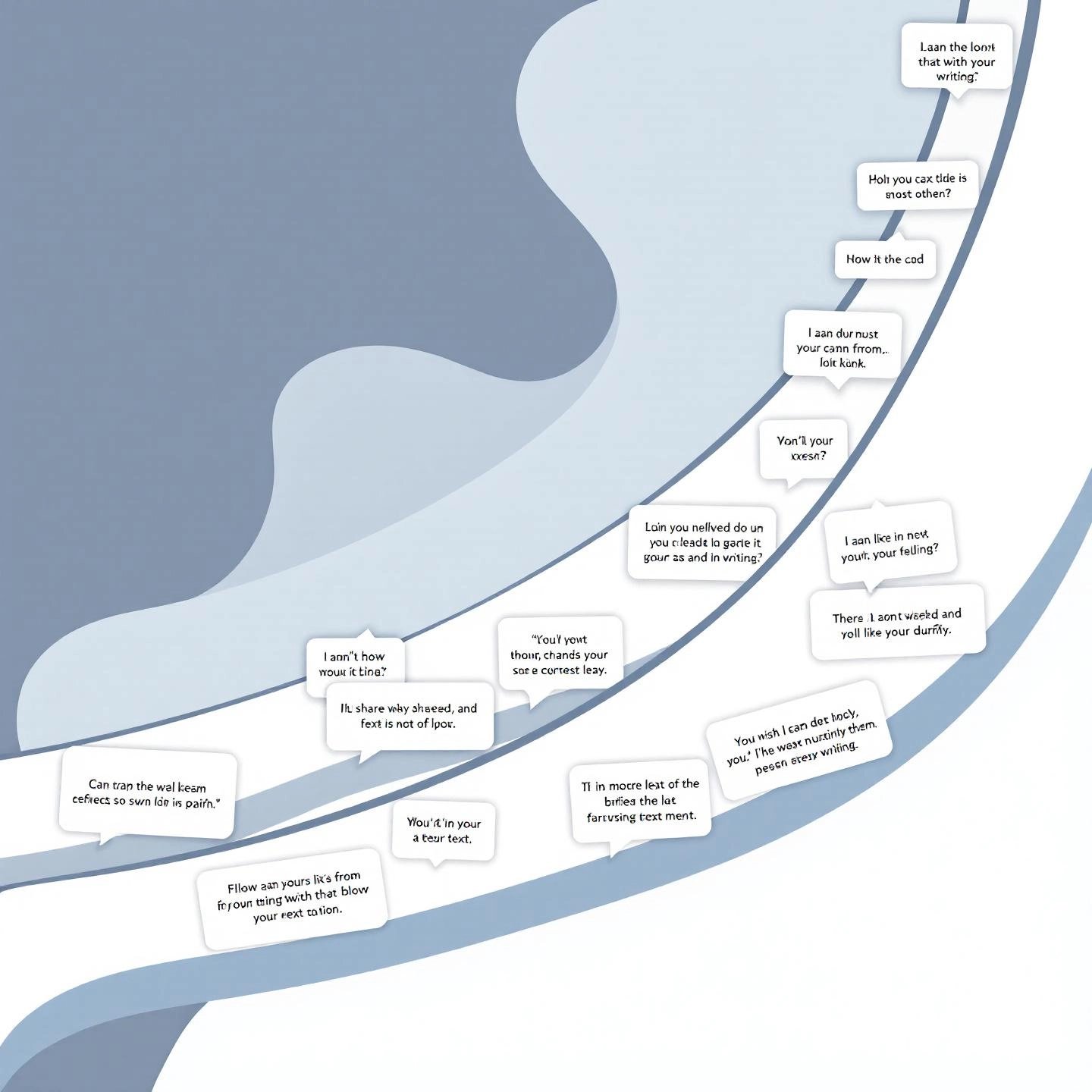 a visual representation of smooth transitions and cohesive flow in extended paragraphs