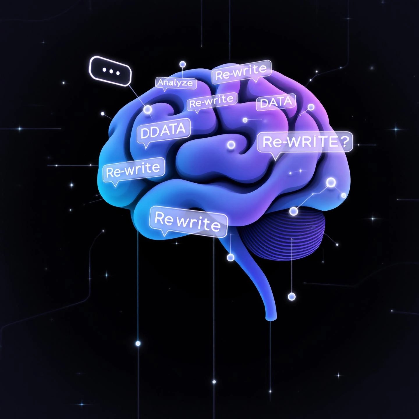 ai technology analyzing and rewriting digital paragraphs