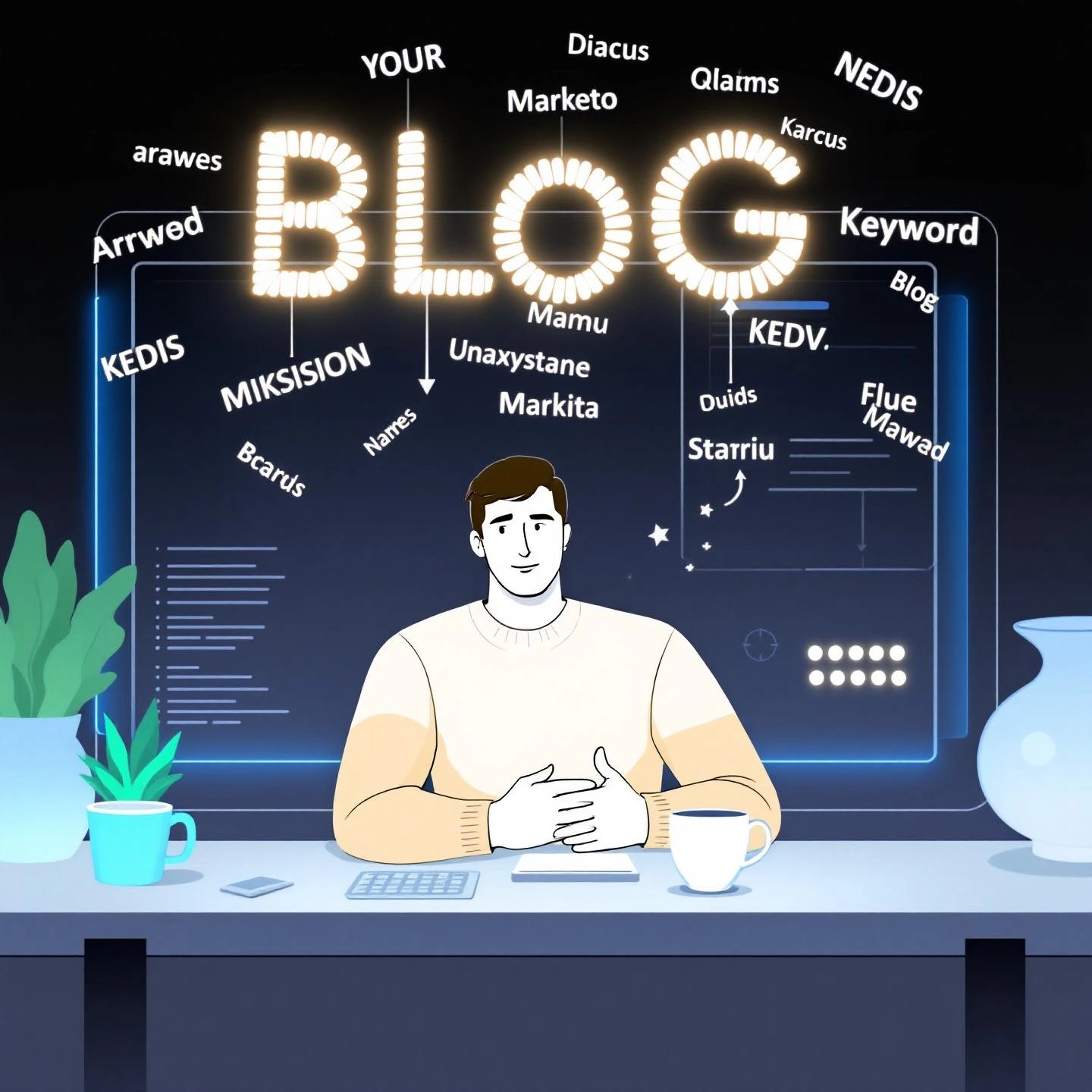 analyzing keywords to generate a brandable blog name