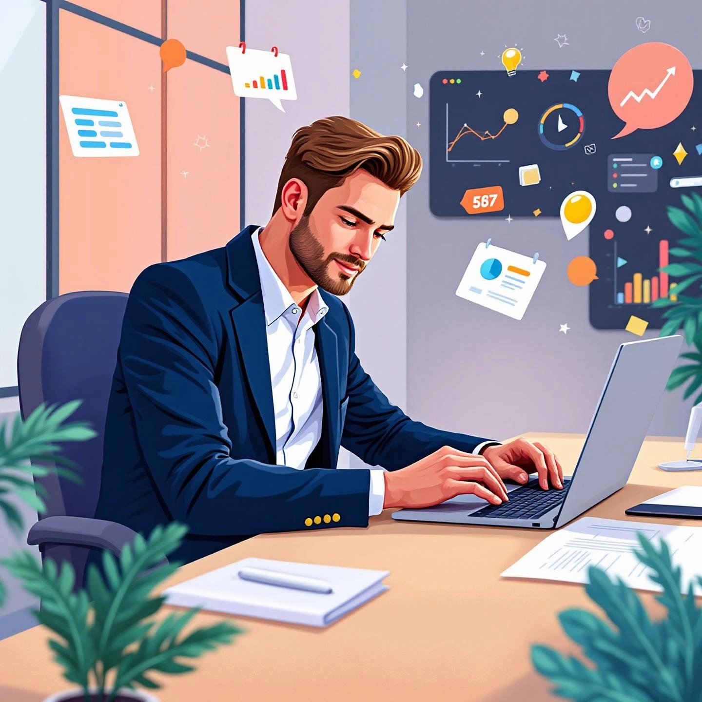 business professional streamlining content creation with a linkedin post creator