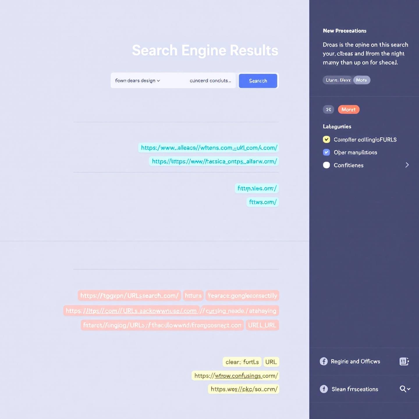 clear and concise urls highlighted on a search results page