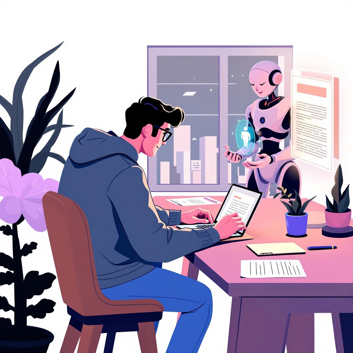 collaboration between a writer and ai assistant streamlining article creation