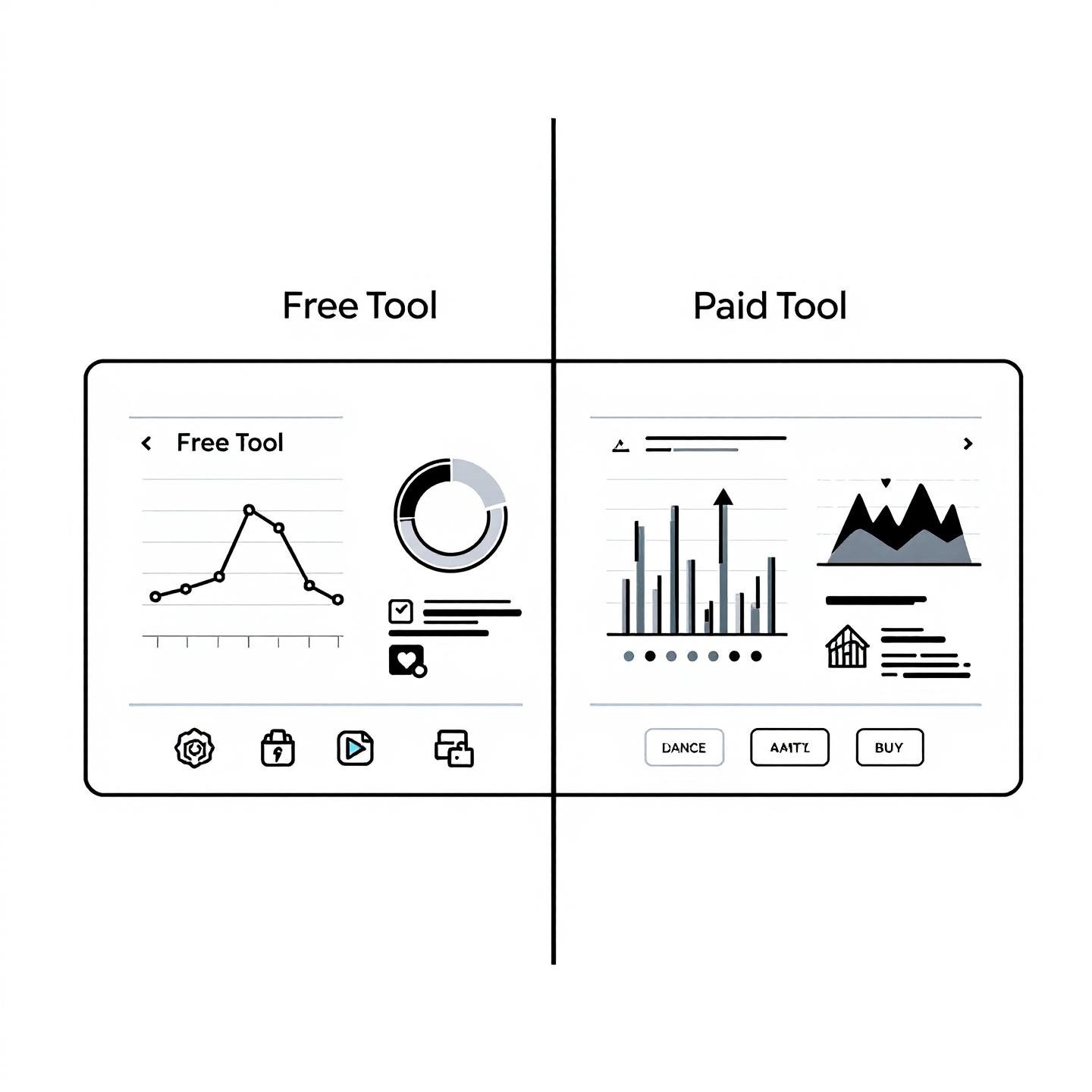 comparison of free and paid backlink checker tool dashboards
