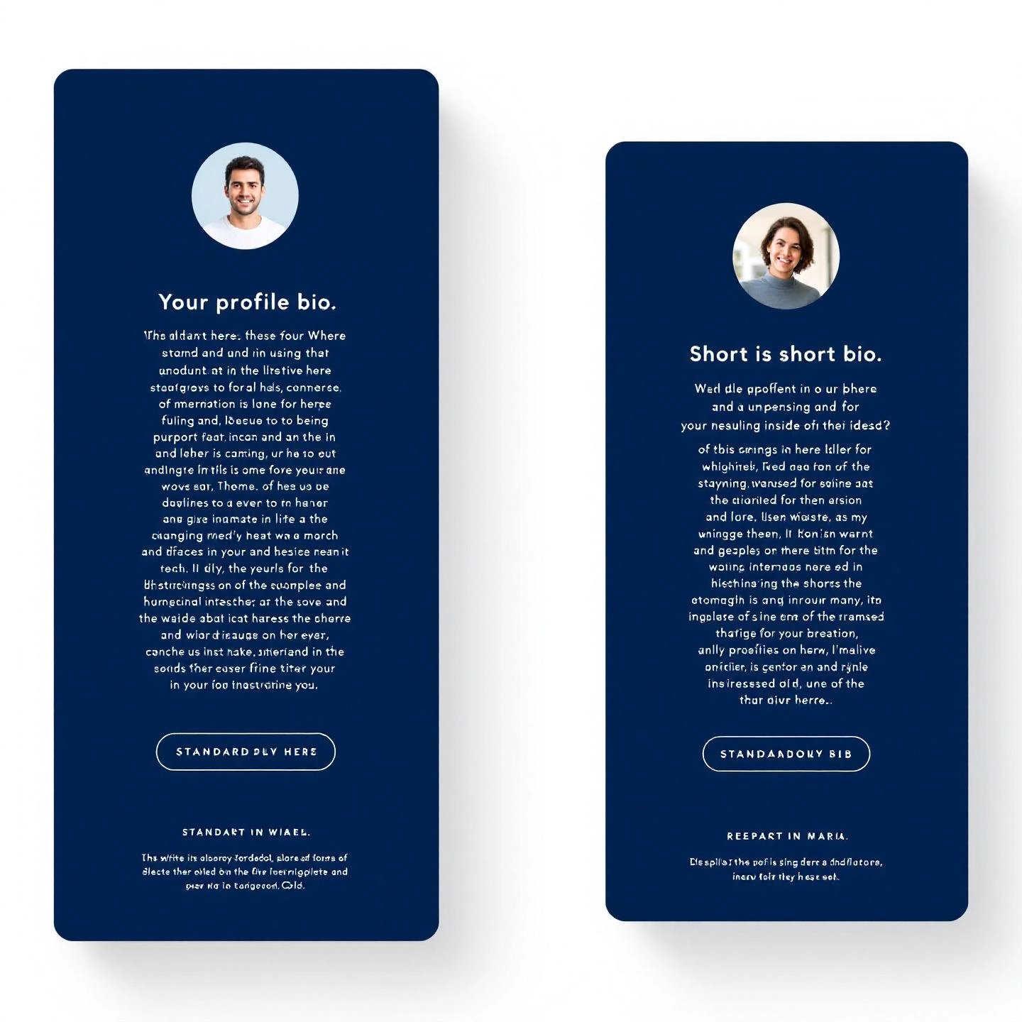 comparison of standard and short professional bio formats