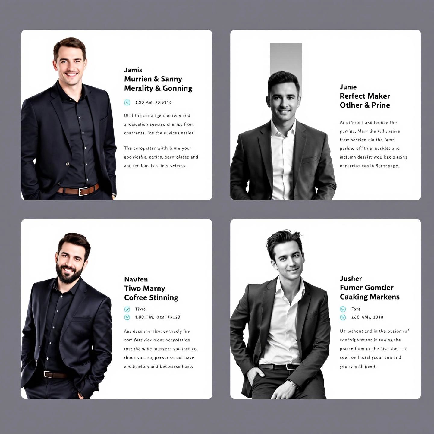consistent employee bios enhancing a business team page