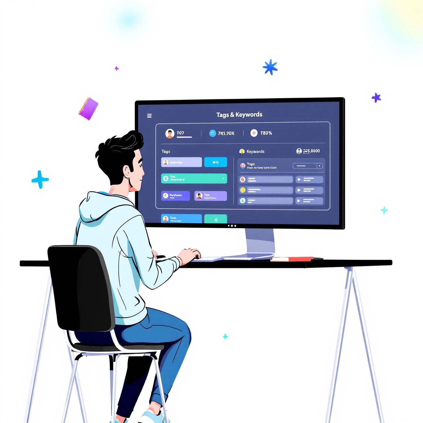 content creator using a tag generator to streamline youtube video optimization