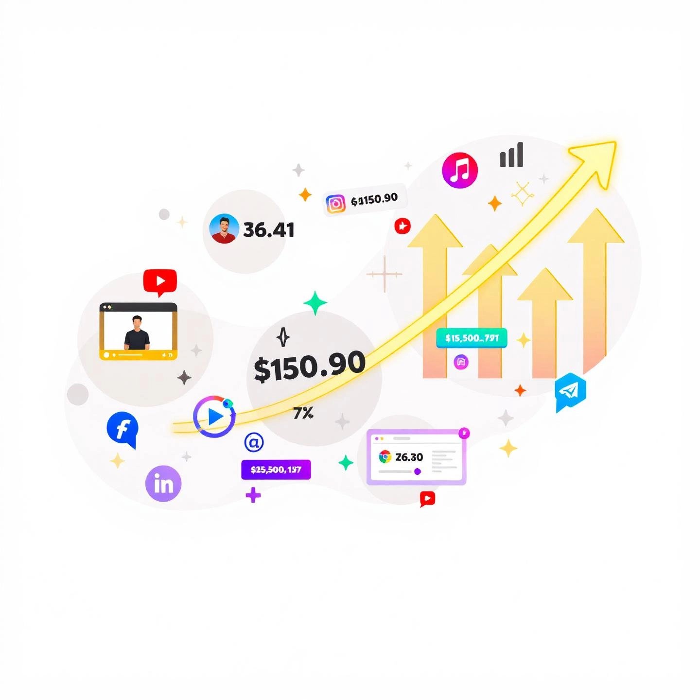illustration showing tags boosting youtube channel growth