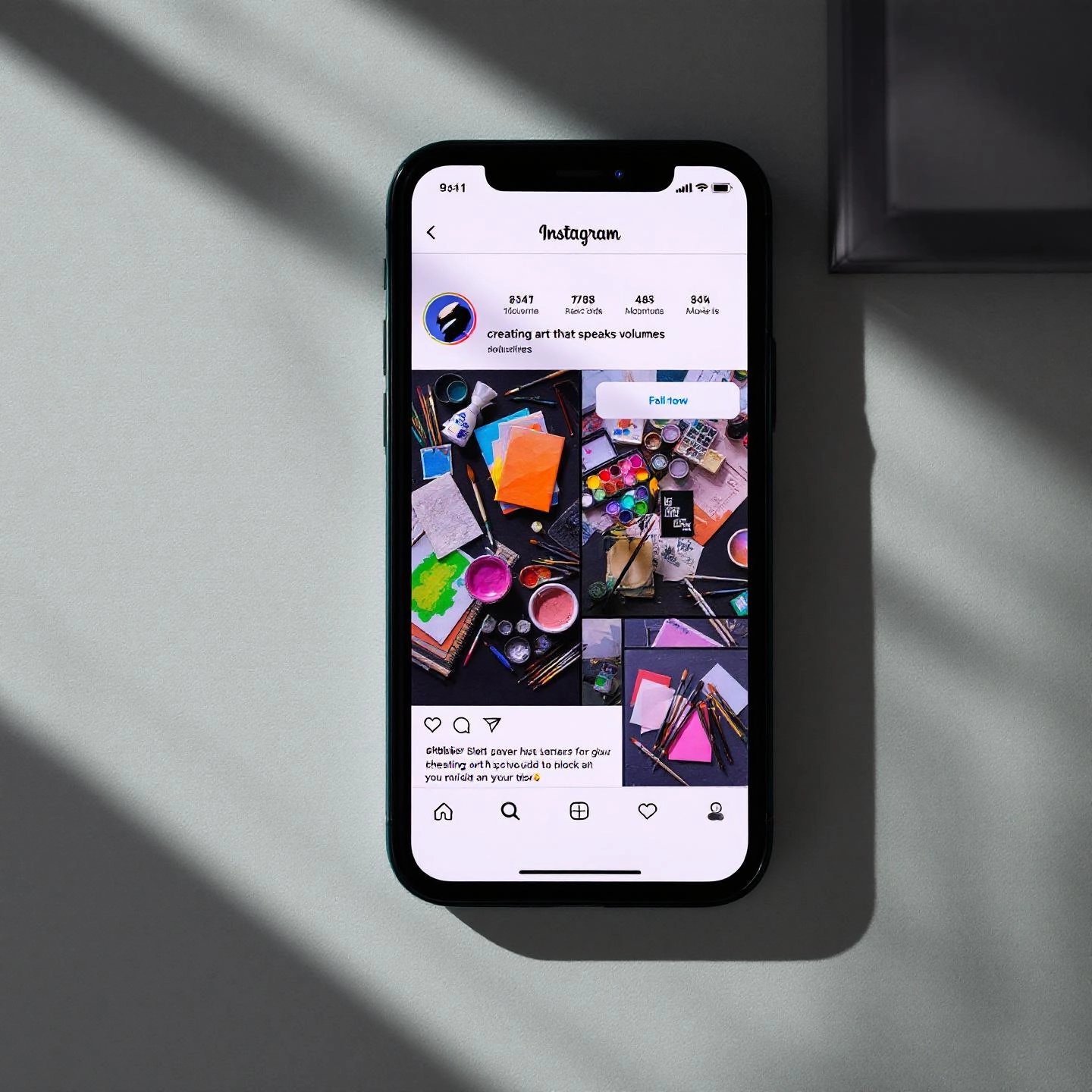 instagram profile showcasing a concise and engaging artist bio