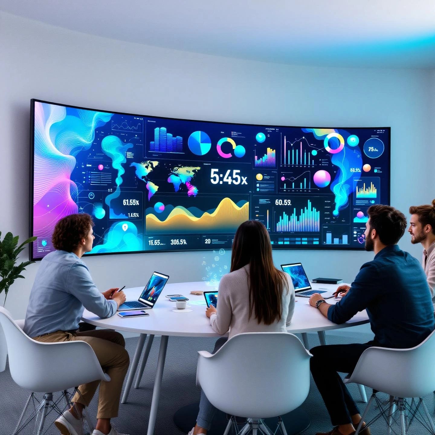 marketing team leveraging ai analytics for strategic decision making