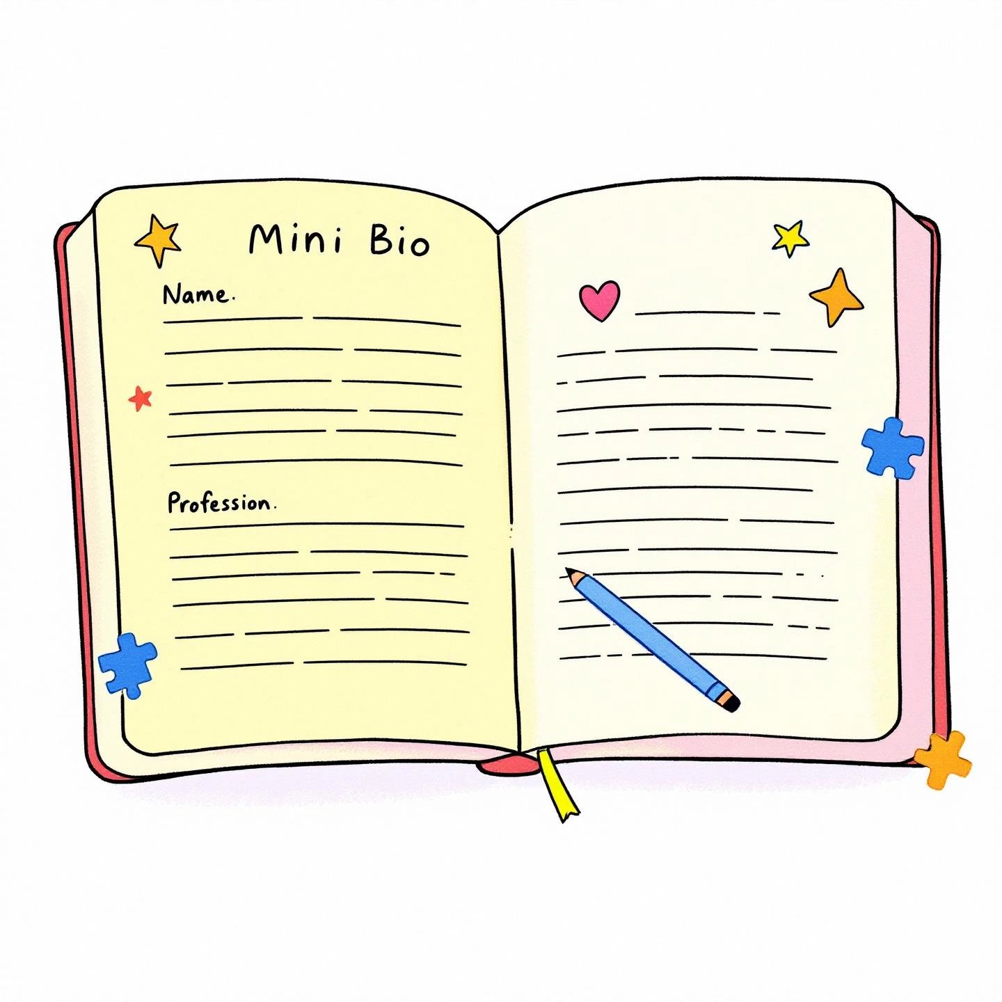 mini bio template ready for personalization and professional use