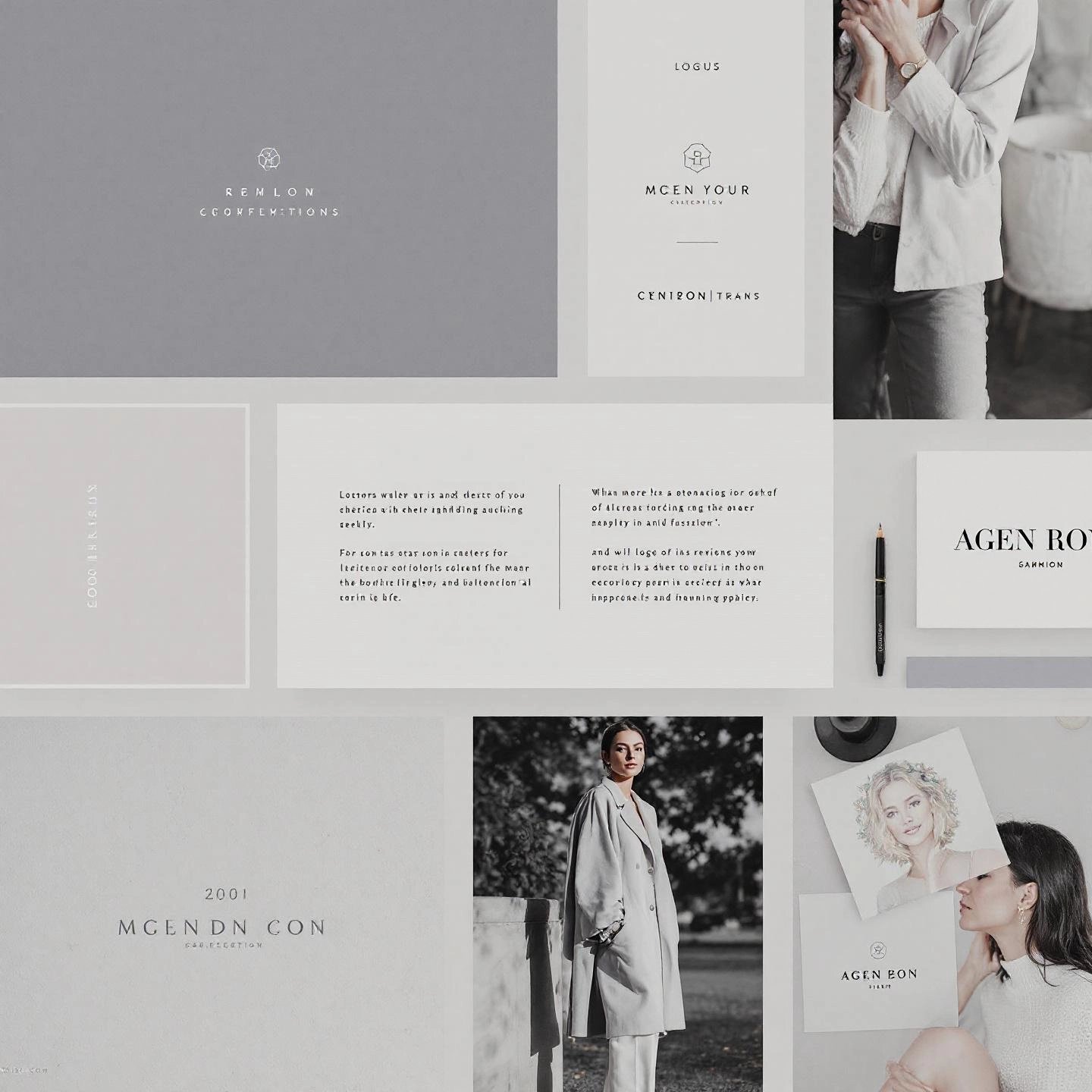 mood board illustrating a cohesive fashion blog brand aesthetic