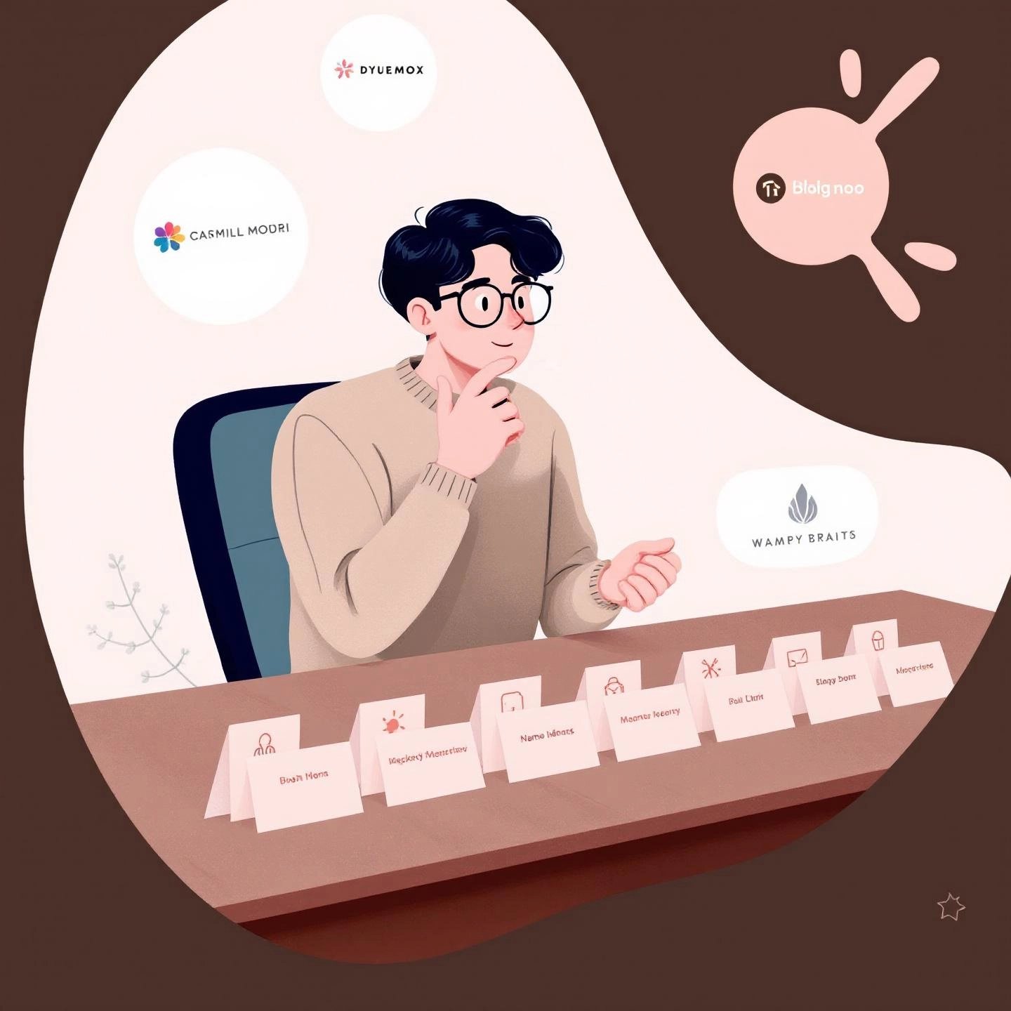 person selecting a memorable blog name for strong branding