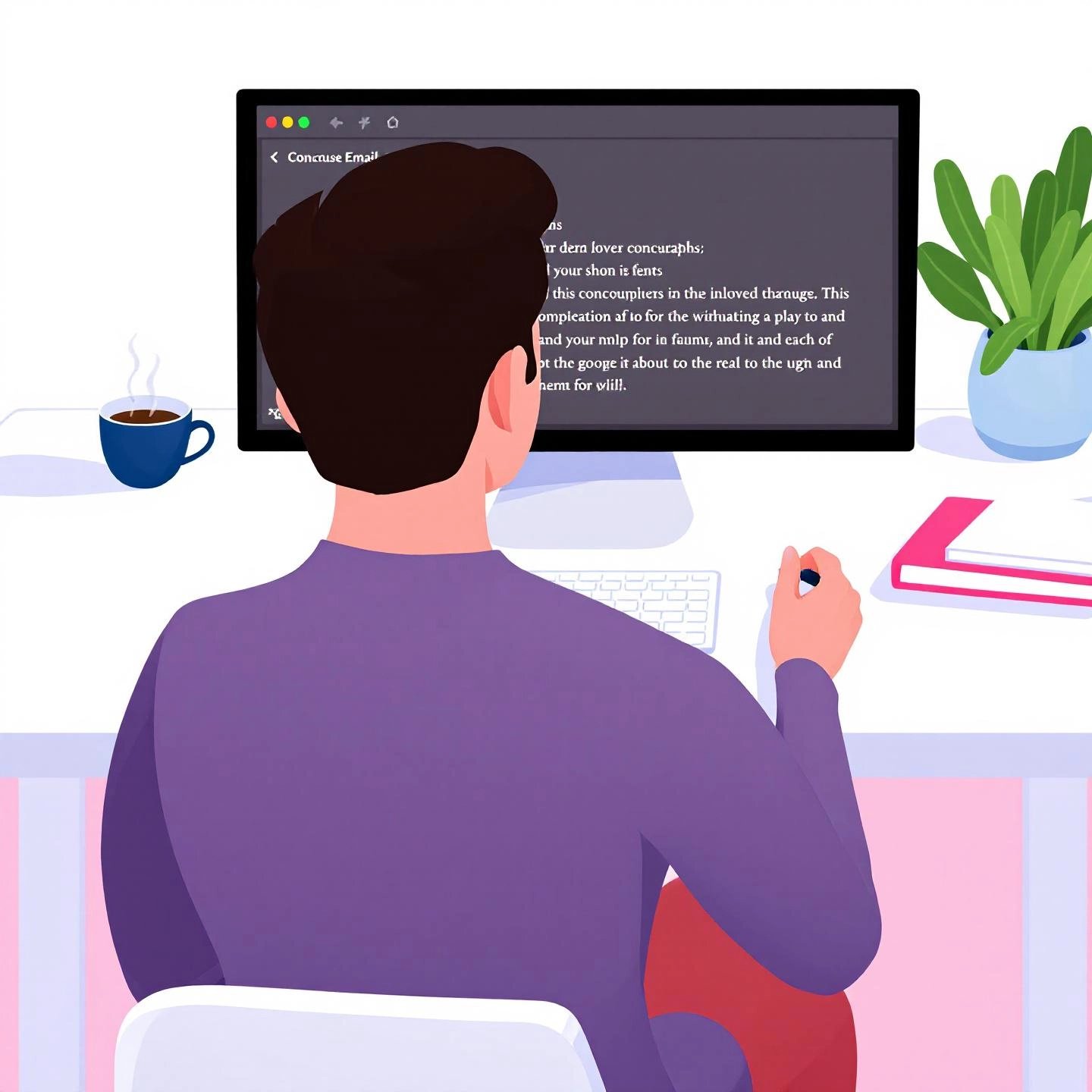 reviewing a clear and concise email draft for business communication