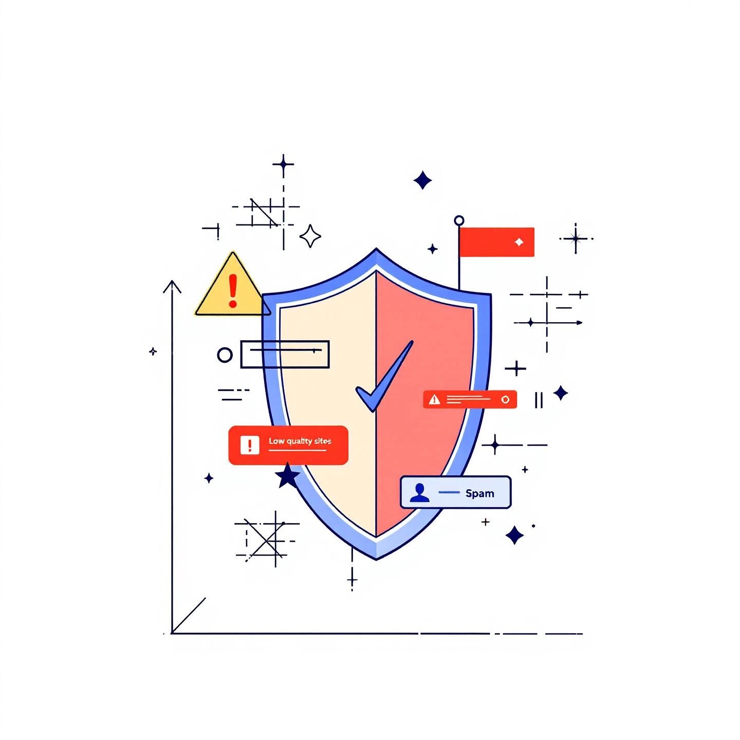 shield representing safe guest posting practices in seo