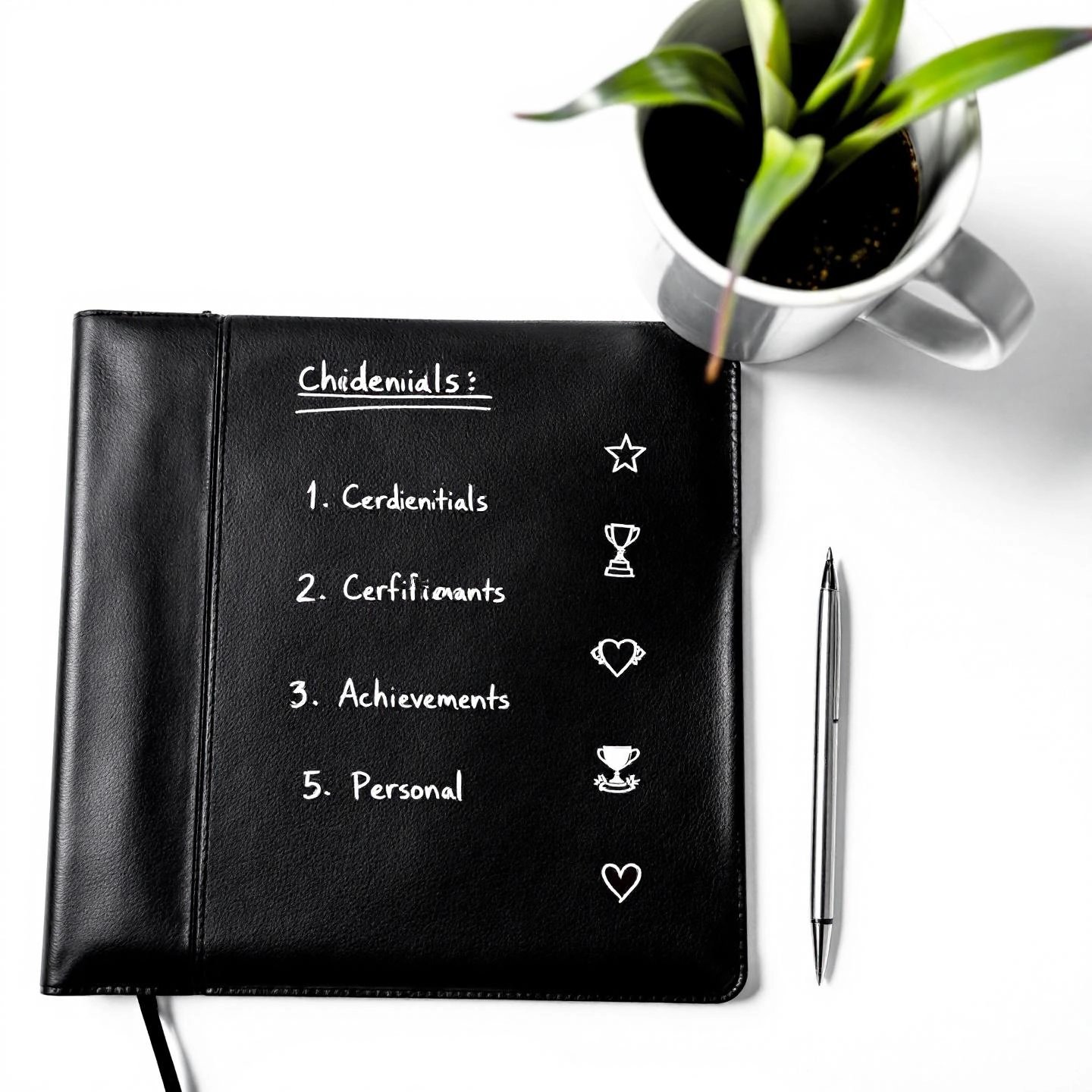 speaker bio essentials checklist with icons for credentials and achievements