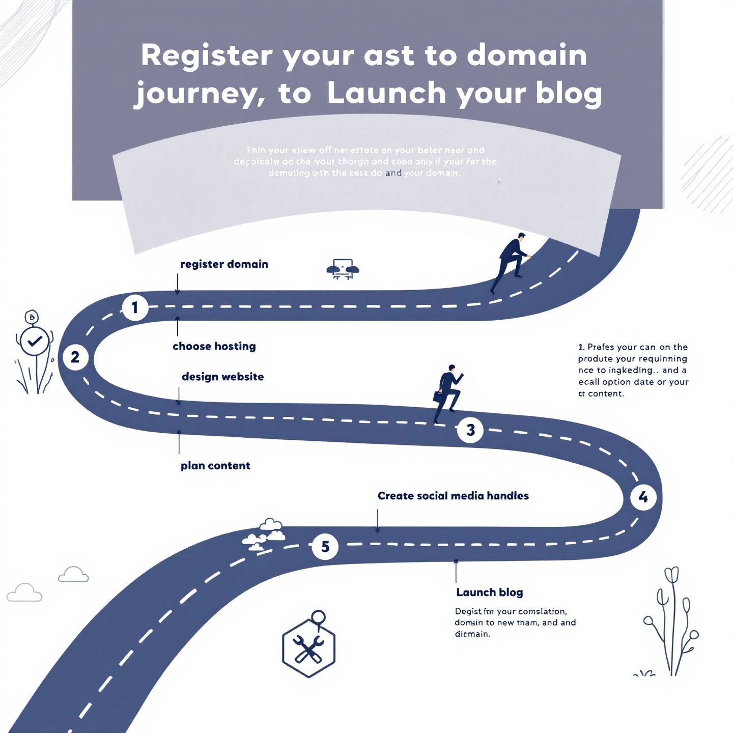 steps from blog name registration to successful launch