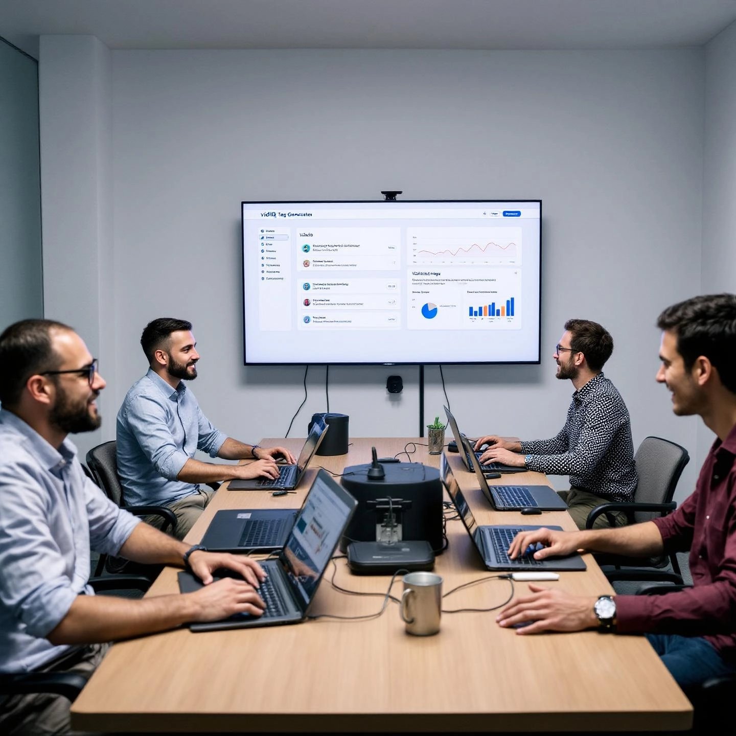 team collaborating to streamline youtube video optimization with vidiq tag generator