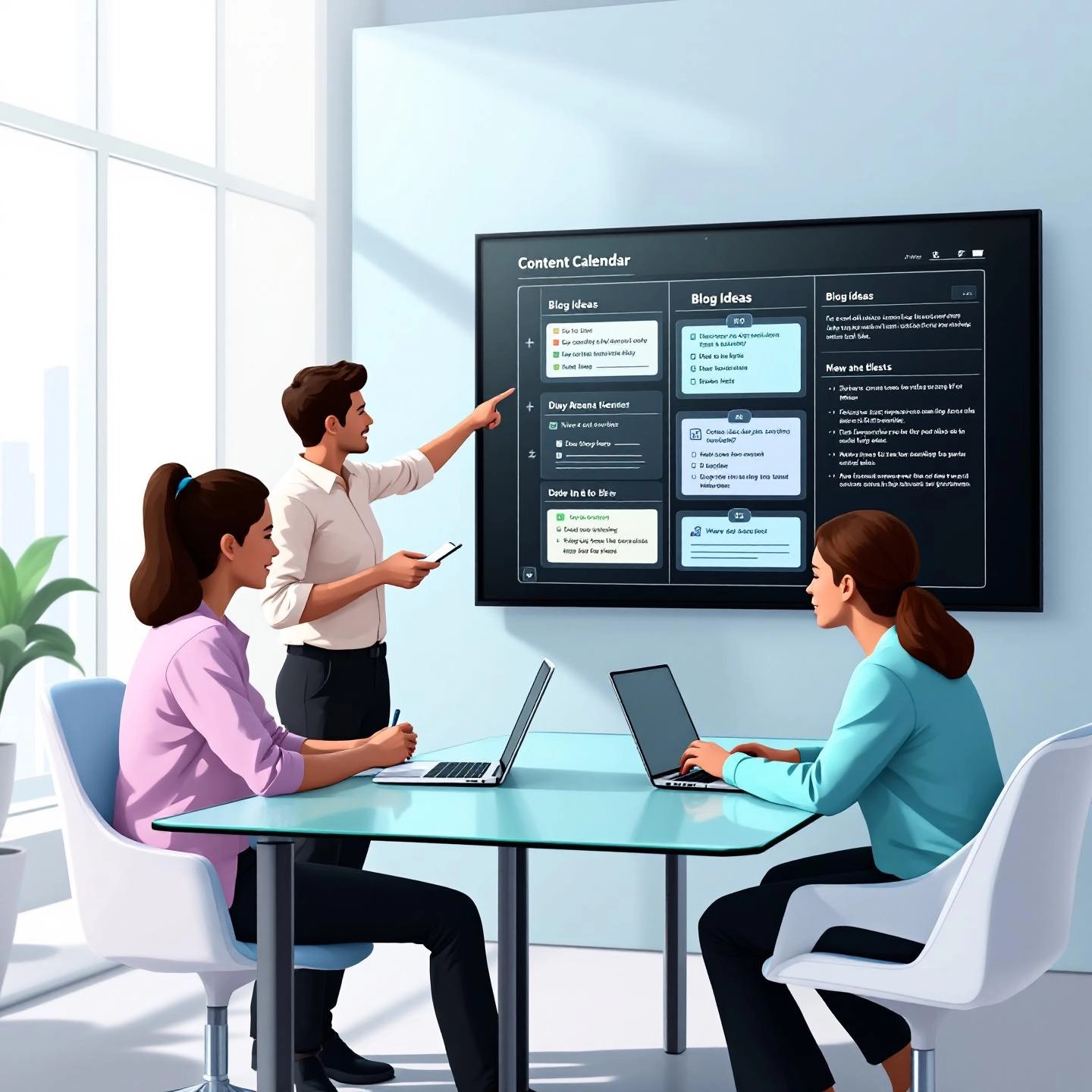 team integrating blog ideas generator into a content workflow