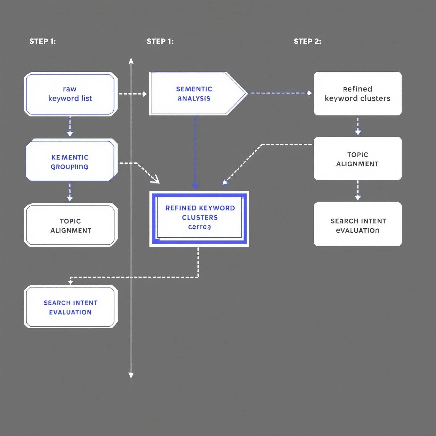 the process of grouping keywords into actionable clusters