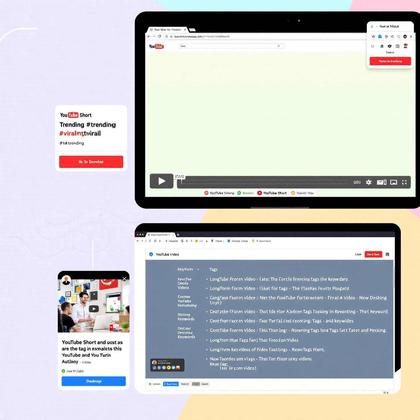 visual comparison of tagging strategies for youtube shorts and long form videos