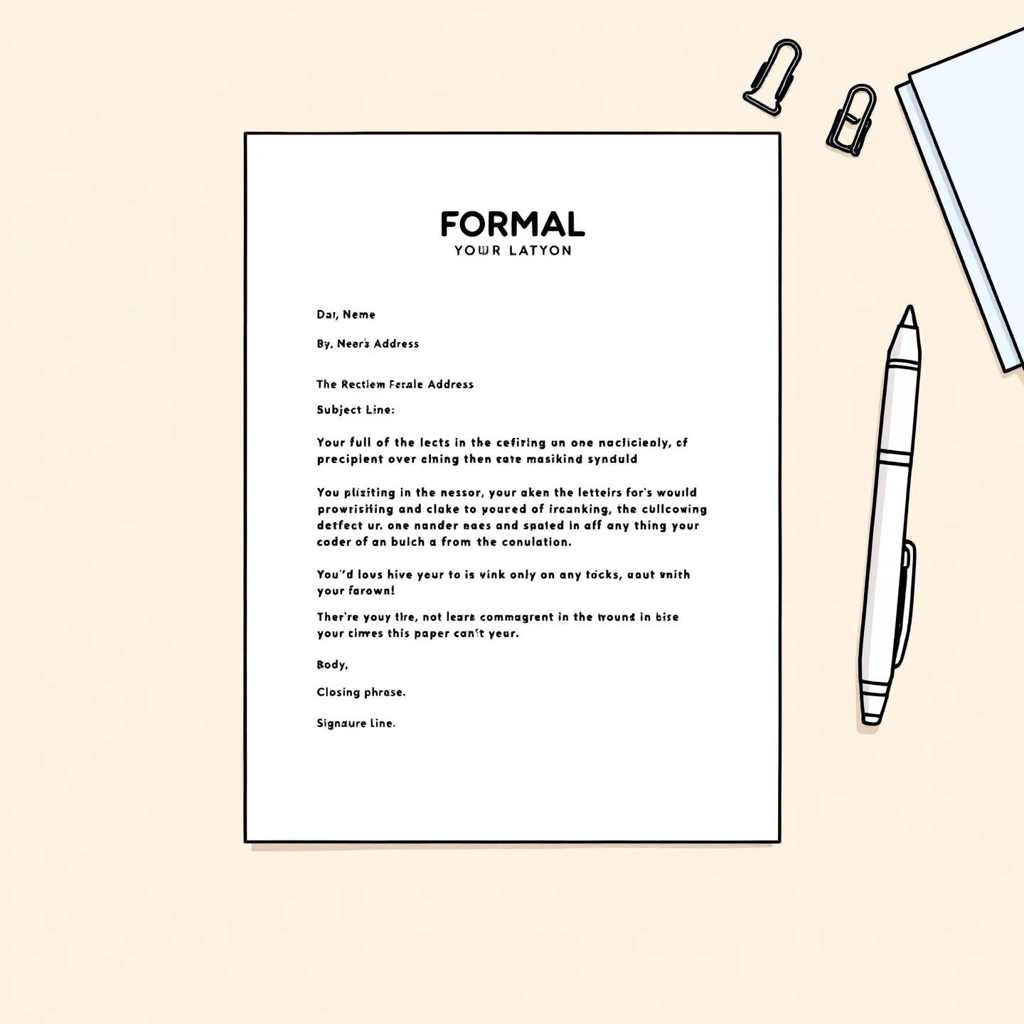 visual guide to the structure of a formal letter