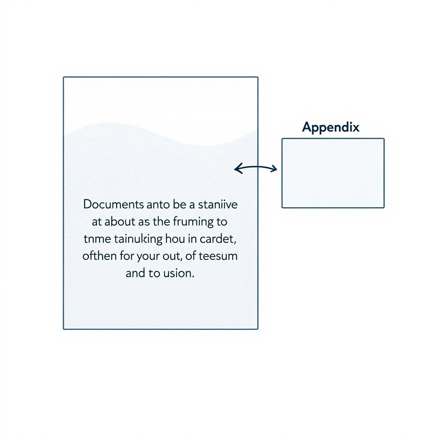 visual representation of how an appendix supports the main document content