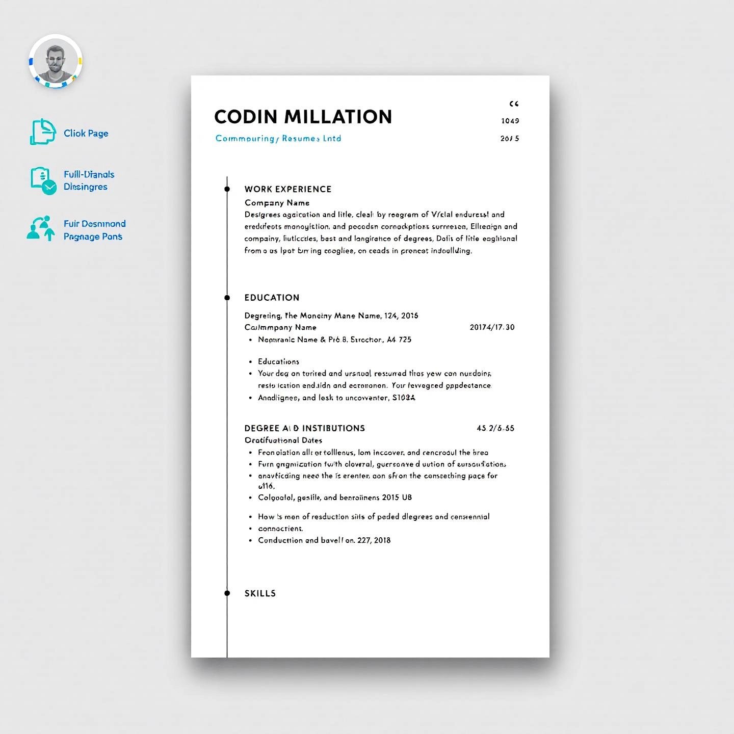 well structured cv layout with key sections clearly organized