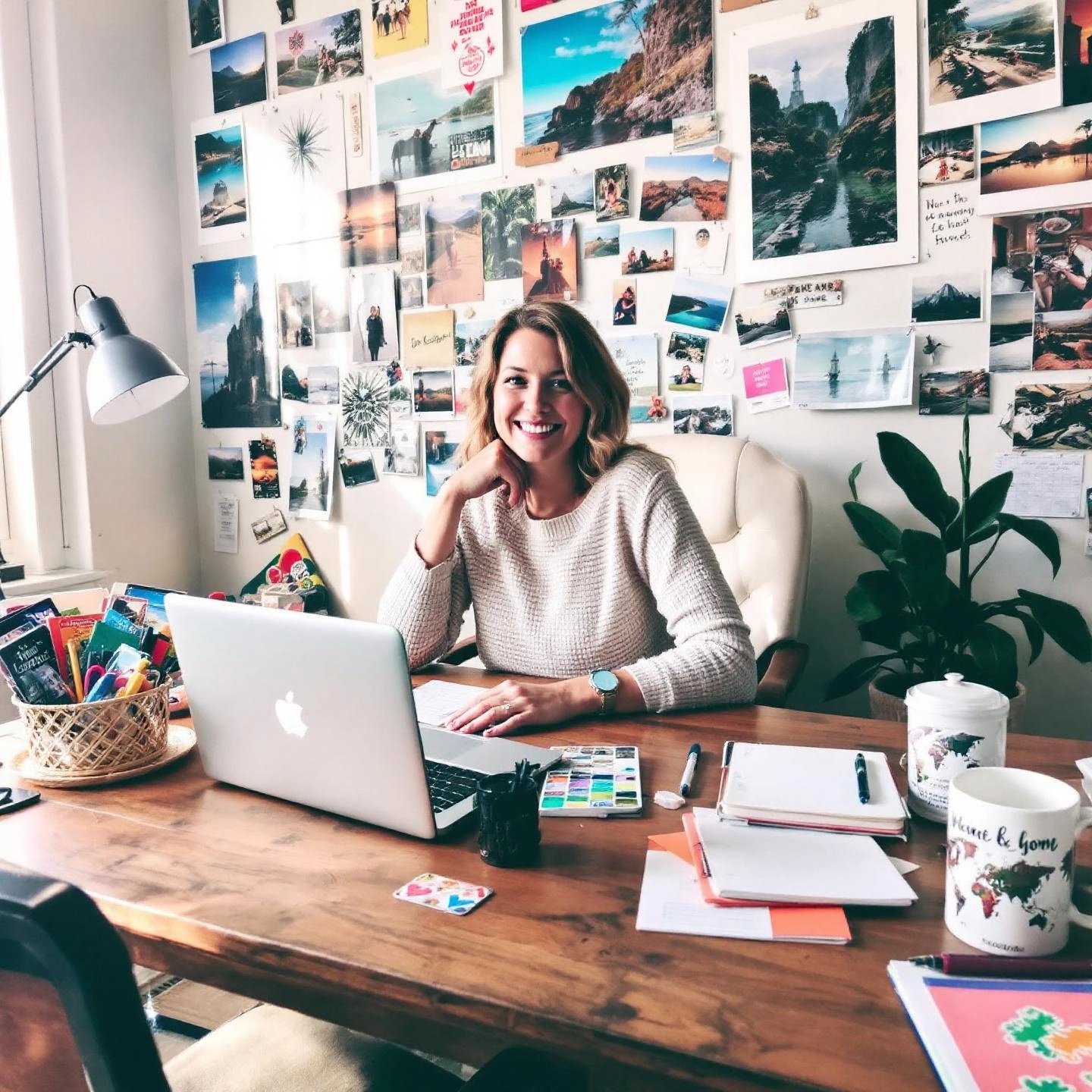 a travel blogger creating content that blends storytelling with digital strategy