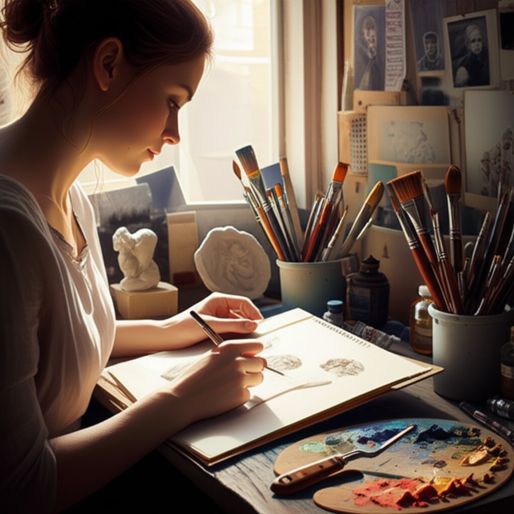 artist planning their art blog niche and creative direction