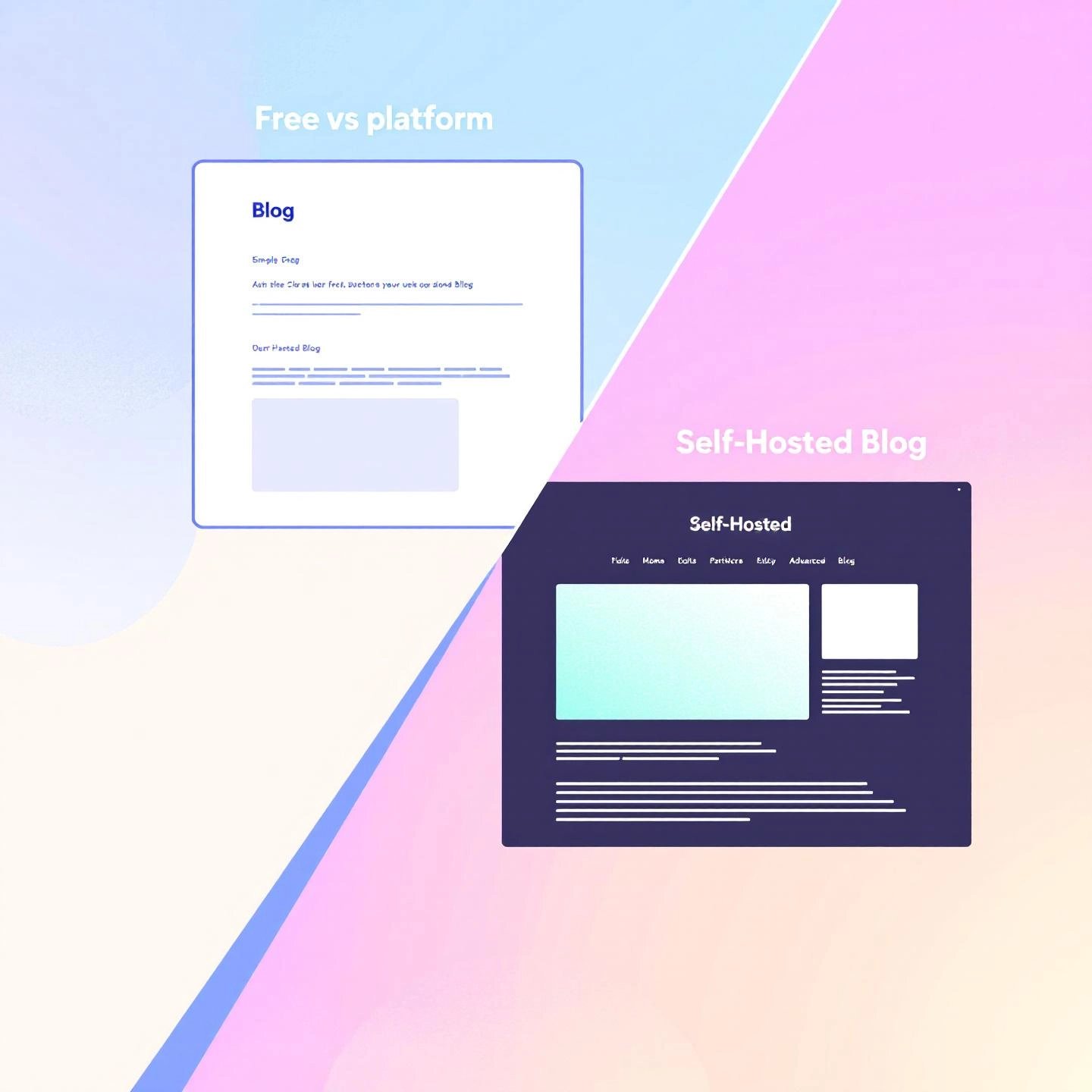 comparison of free and self hosted blog platform interfaces