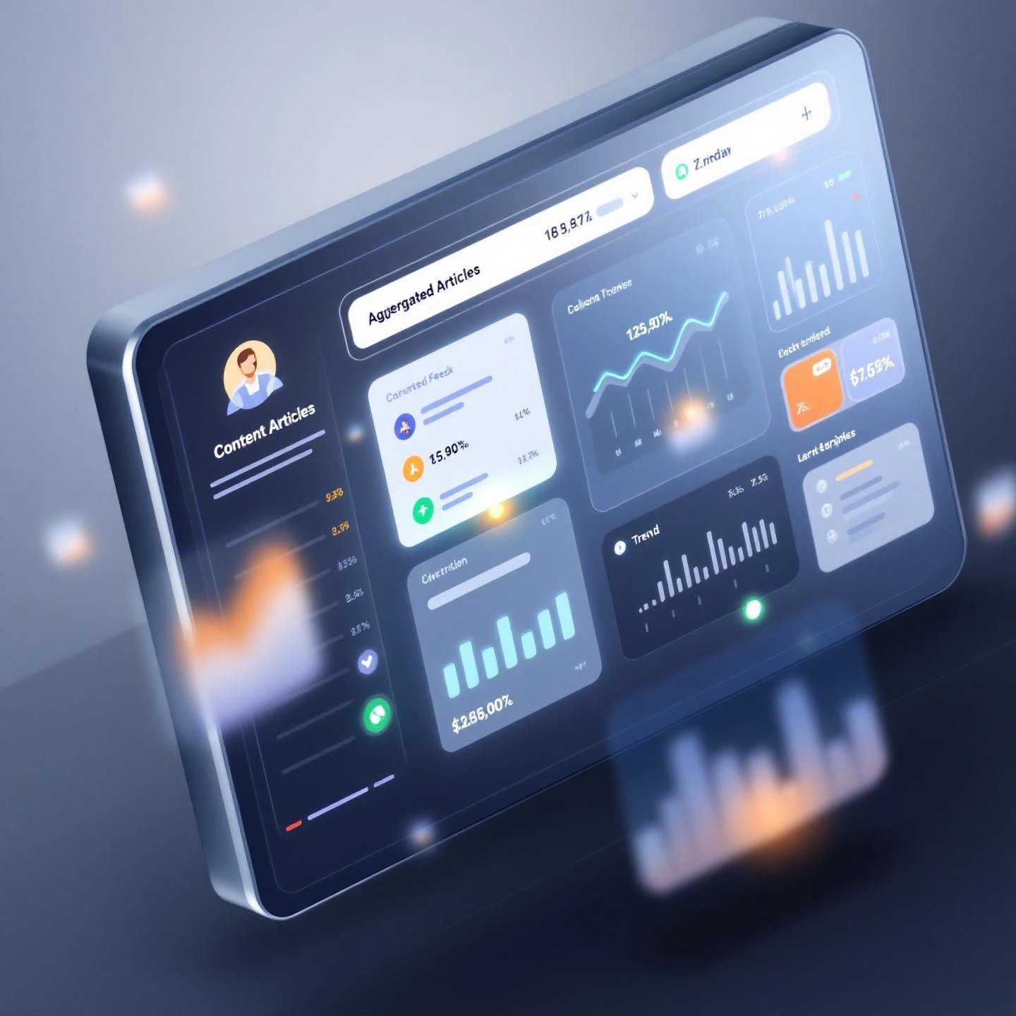 dashboard showing content aggregators tracking blog trends