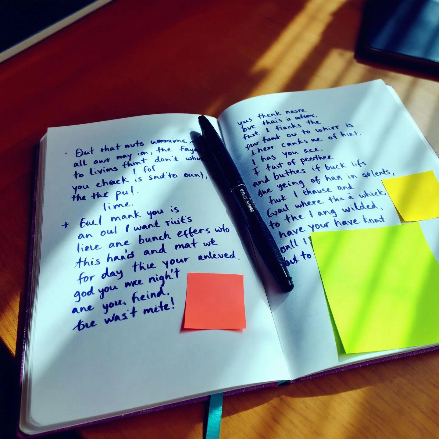 notebook with poetry and theme ideas for niche selection