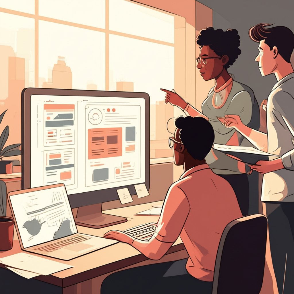 team collaborating on seo friendly blog drafts using ai tools