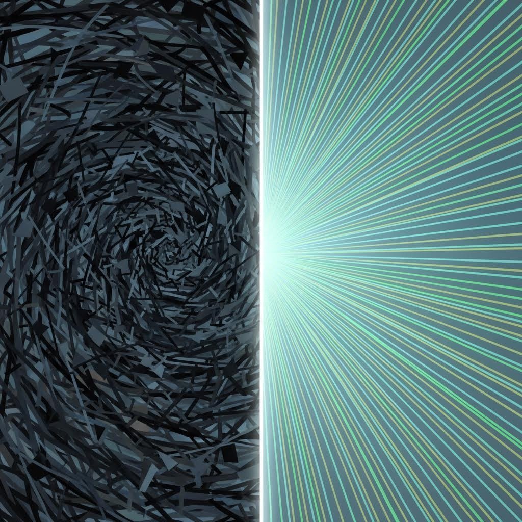 An abstract representation of AI bringing order and clarity to the research writing process