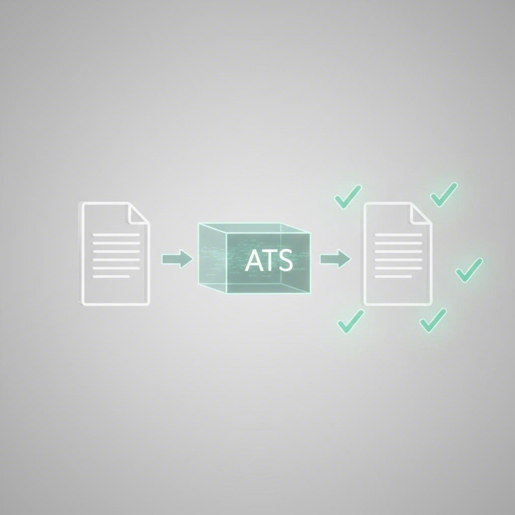 Diagram illustrating how an AI resume builder helps pass through an Applicant Tracking System (ATS)