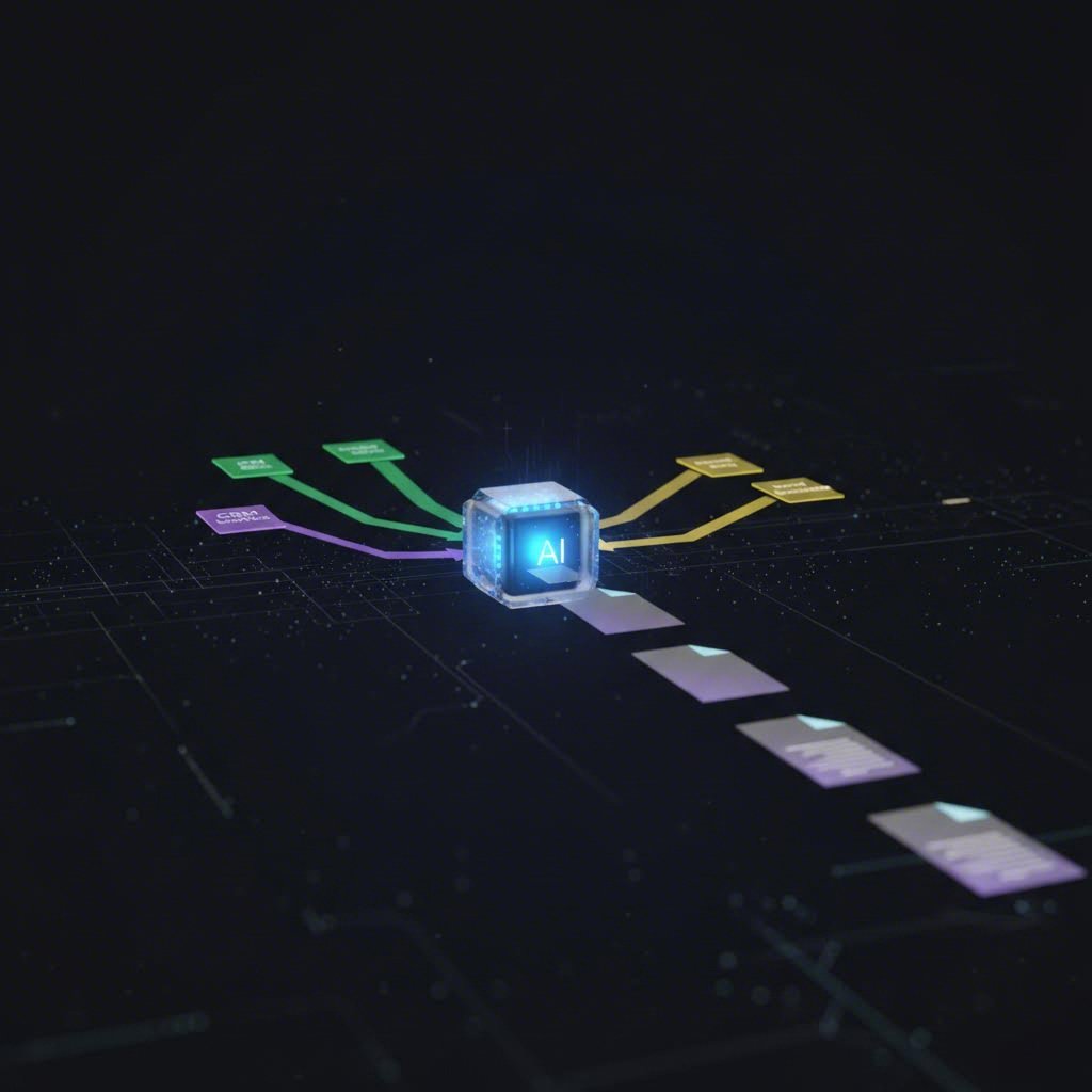 Infographic depicting how an AI engine transforms data into winning proposals