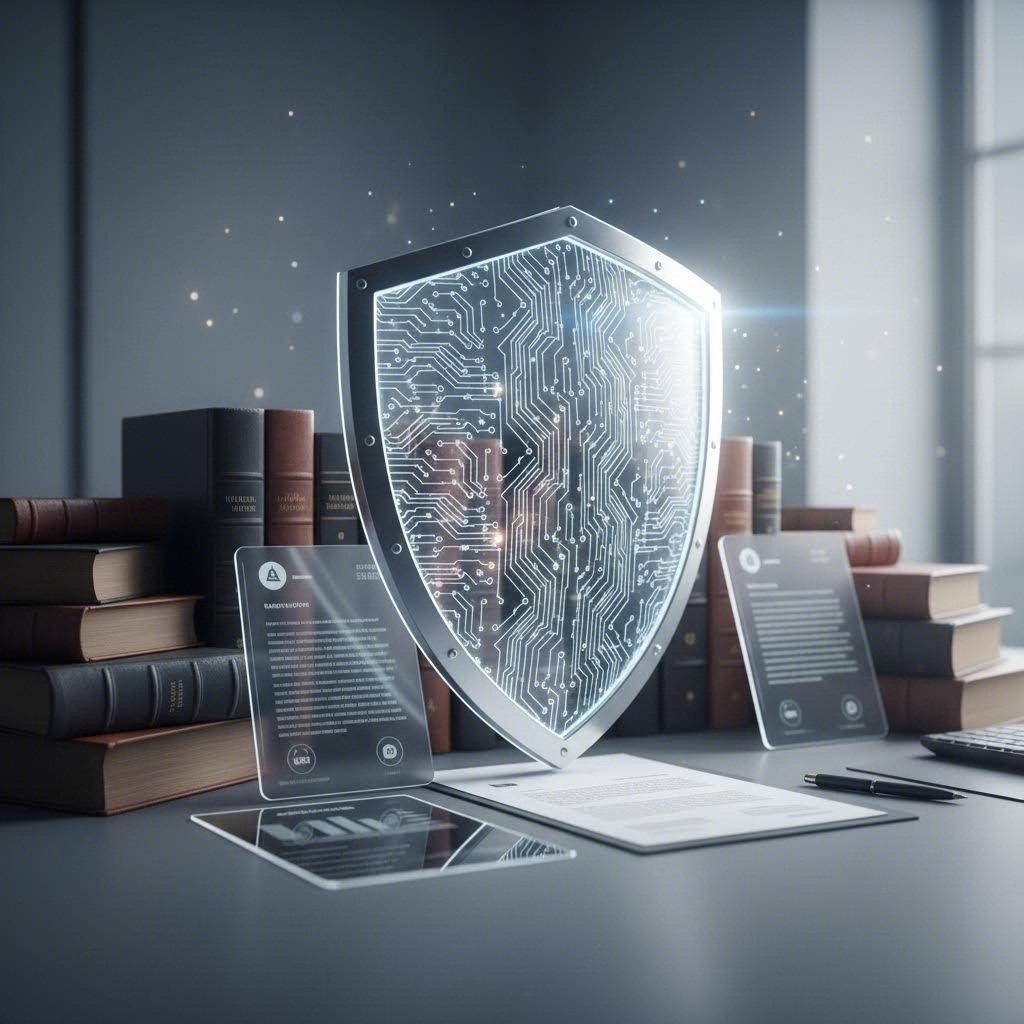 Symbolic image of data security and ethical considerations in legal AI tools