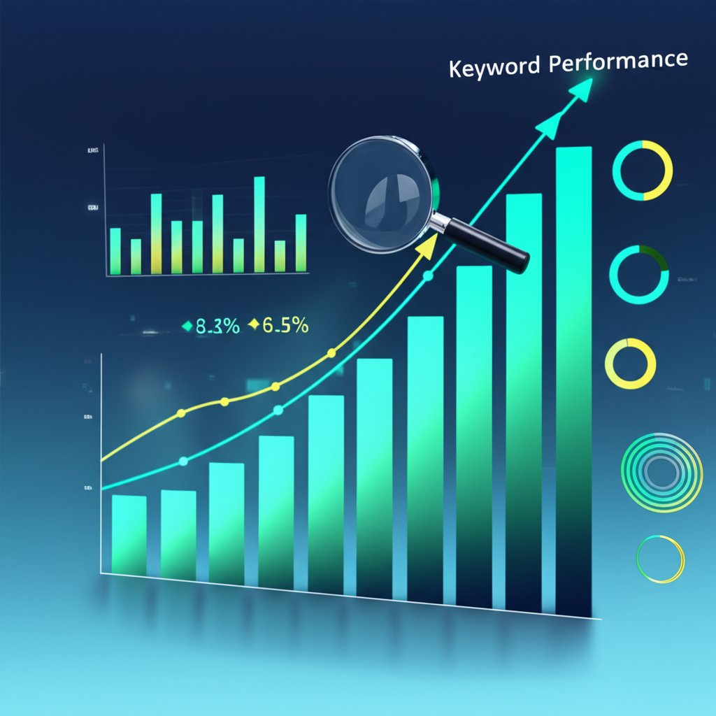 a dashboard with analytics showing positive keyword performance trends after an seo update
