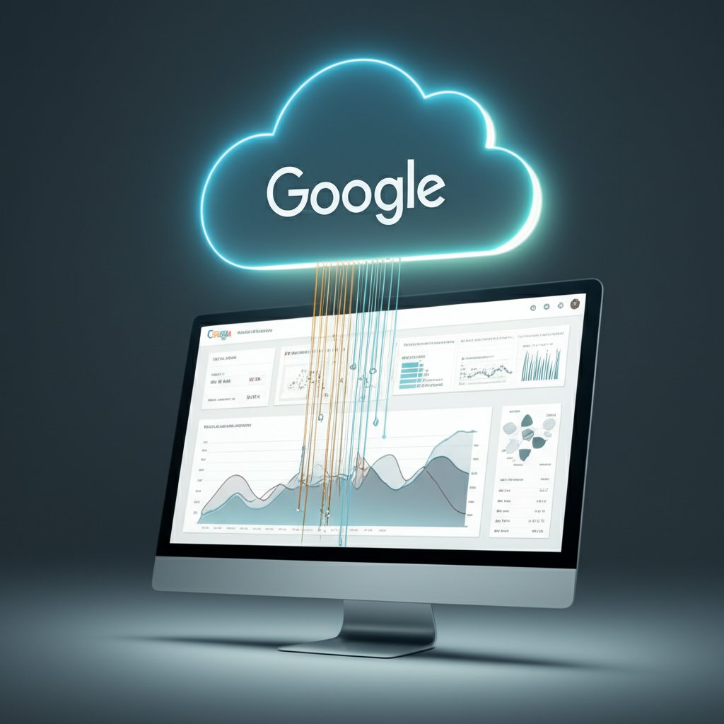 a diagram illustrating how google search console provides direct website performance data