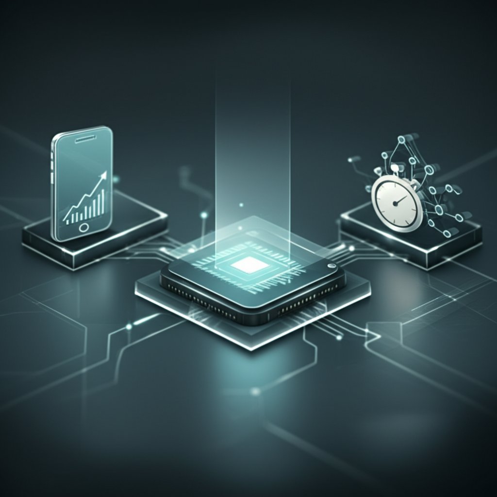 a diagram showing the interconnected technical seo concepts of mobile first indexing site speed and machine learning