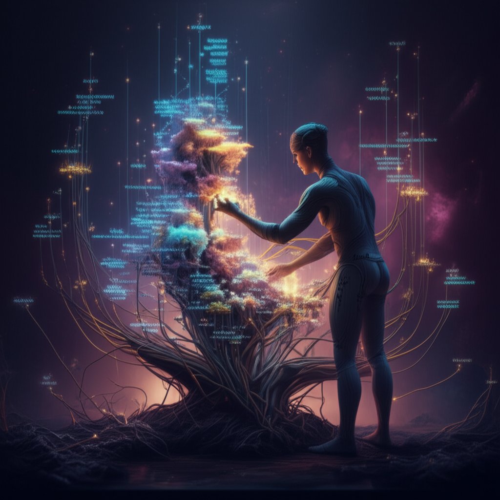 a digital gardener cultivating content to attract organic search traffic