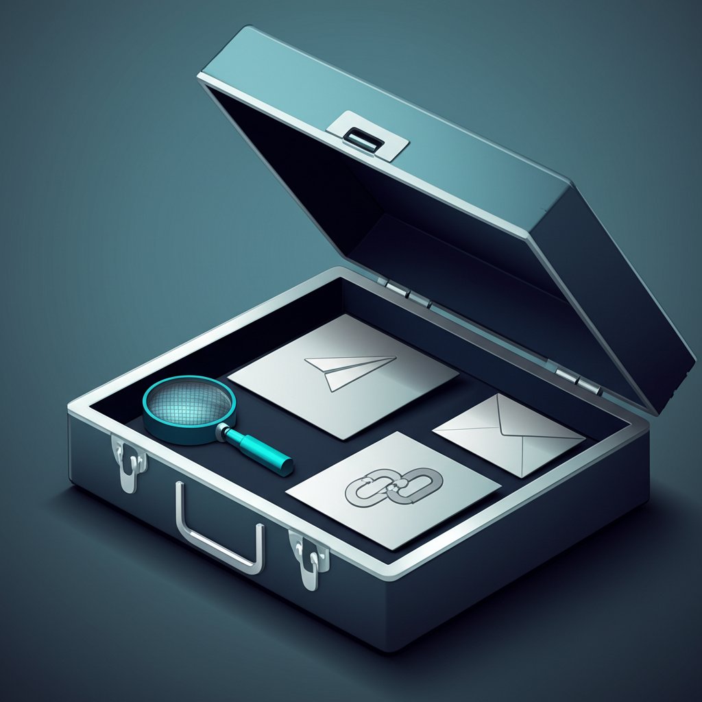 a digital toolkit representing various free tools for specific link building tasks