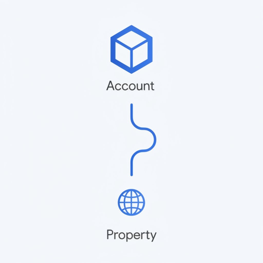 a simple diagram showing the relationship between a ga account and property